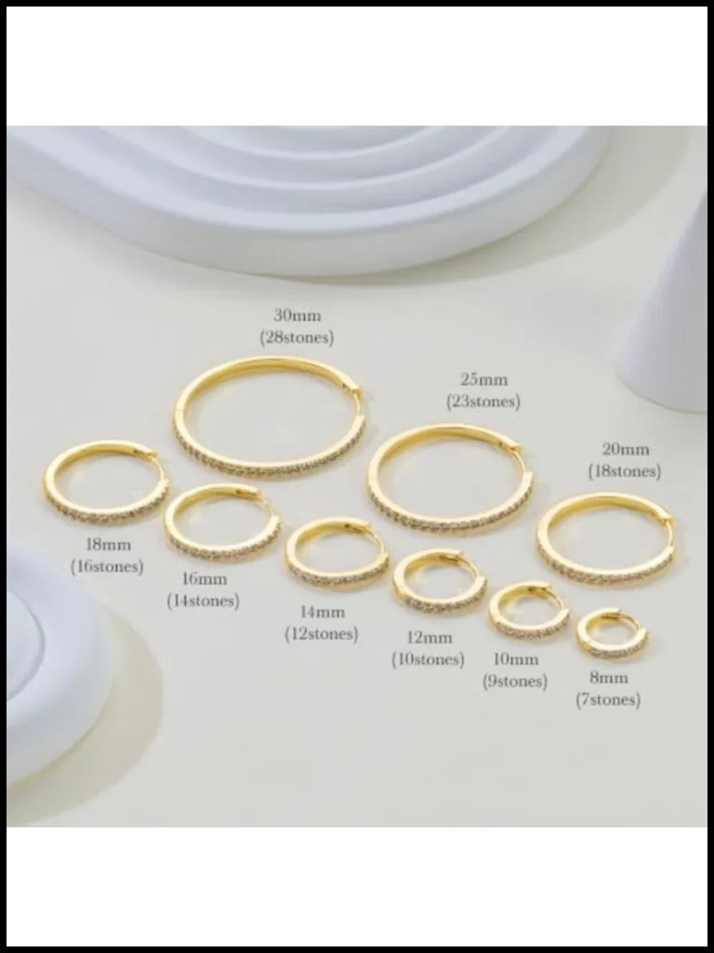 14K Gold Plated Birthstone Huggie Hoop Earrings with Cubic Zirconia for Women
